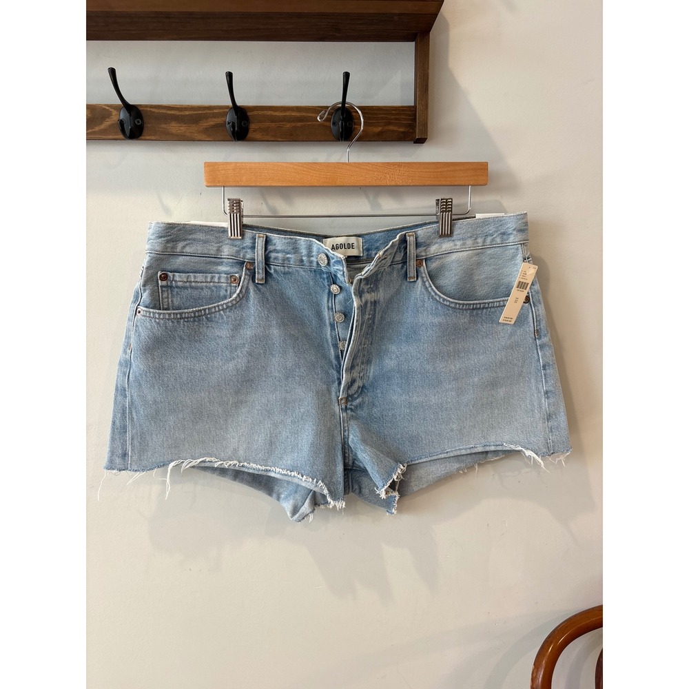 AGOLDE Parker Vintage Cut-Off Shorts Comeback Light Wash Denim
